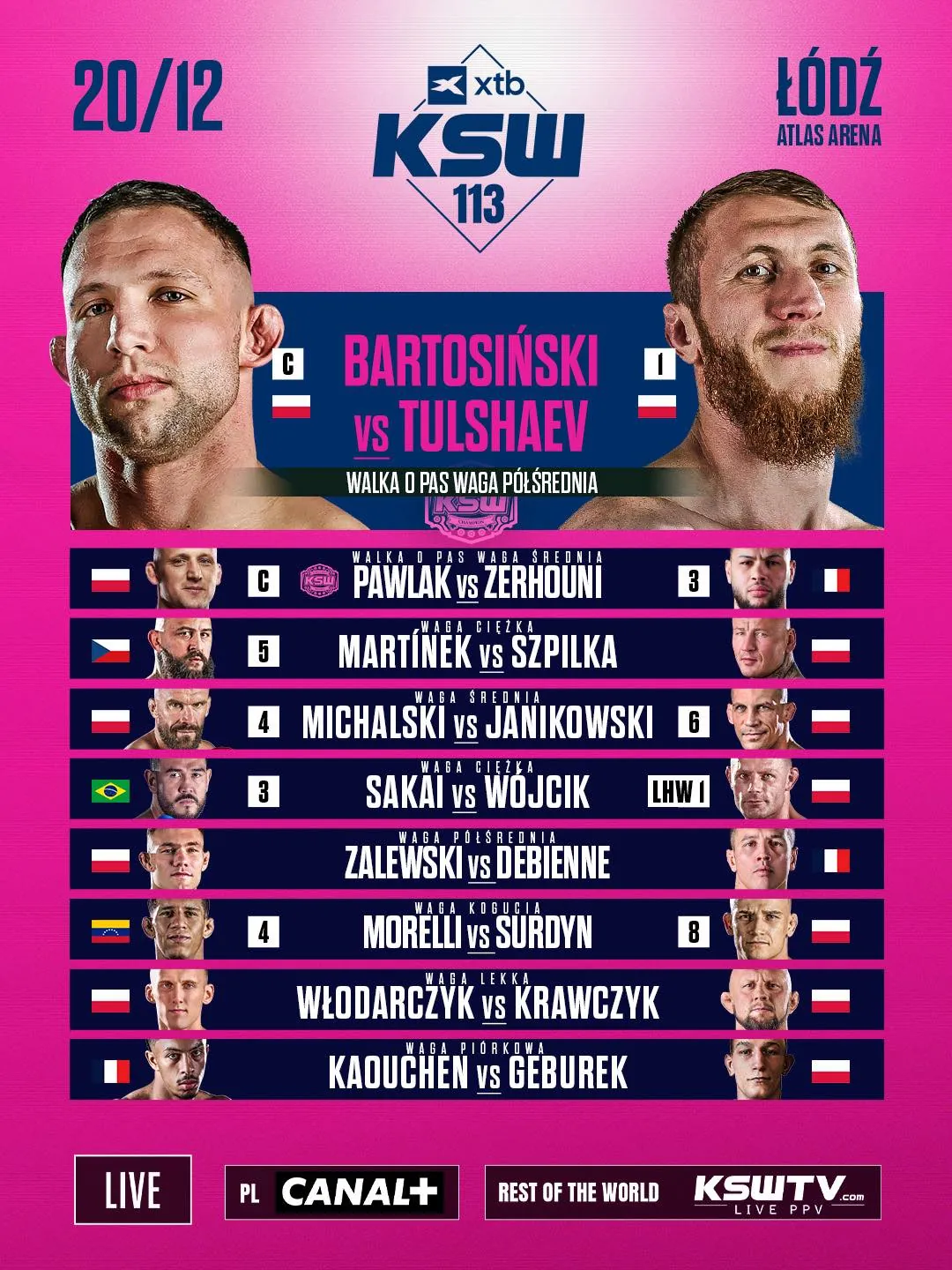 KSW 113 karta walk wyniki ppv online